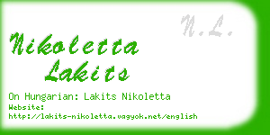 nikoletta lakits business card